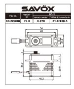 Savox SB2292SG - Monster Performance, Brushless Servo Black Edition